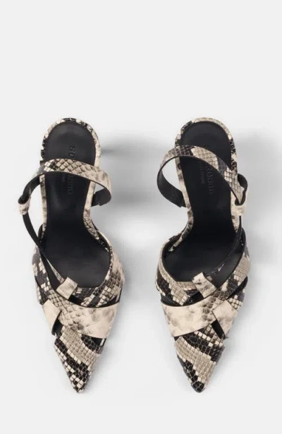 Scarosso Athena Embossed Slingback Pumps In Gray