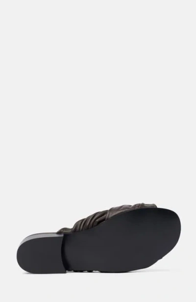 Scarosso Knotted-detail Slide Sandals In Dark Brown - Calf