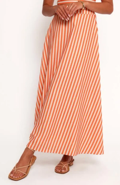 Petal And Pup Petal & Pup Serafina Stripe Crop Top & Maxi Skirt Set In Red