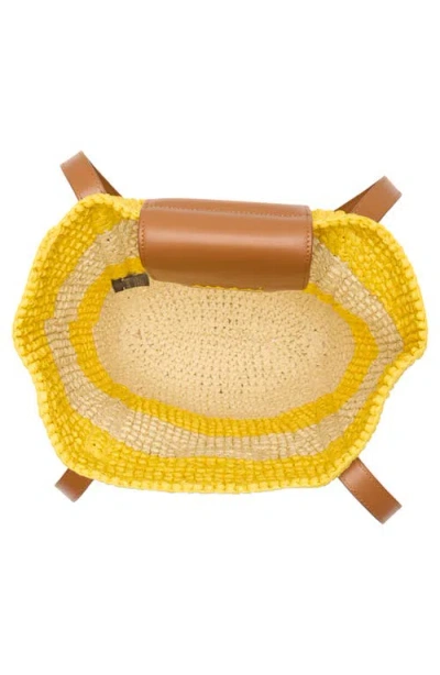 Marni Trunkaroo Small Leather-trimmed Striped Raffia Tote