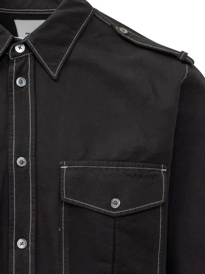 Isabel Marant Men's Black Cesar Plain Cotton Shirt