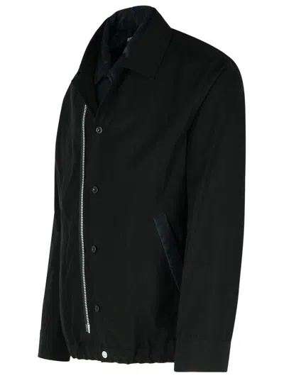 Sacai Buttoned Collar Cotton Jacket With Elasticized Hem