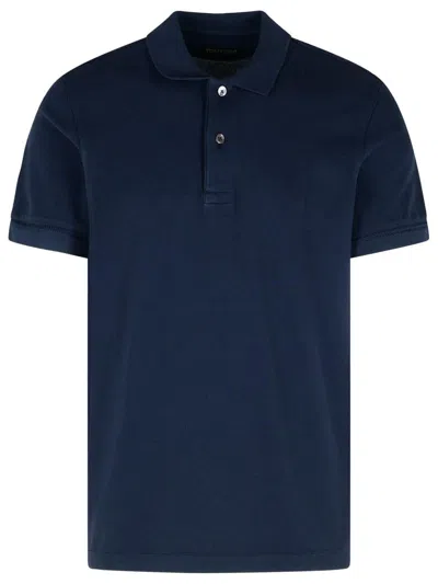 Tom Ford Black Short-sleeves Polo In Cotton Piquet Jersey Man