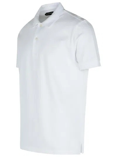 Shop Tom Ford White Cotton Polo Shirt