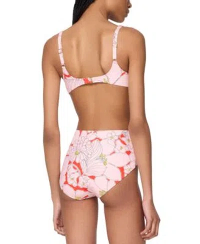 Kate Spade Women's Printed Shirred Bikini Top In Pink