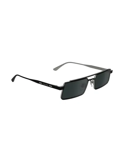 Calvin Klein Rectangle-frame Sunglasses In Black