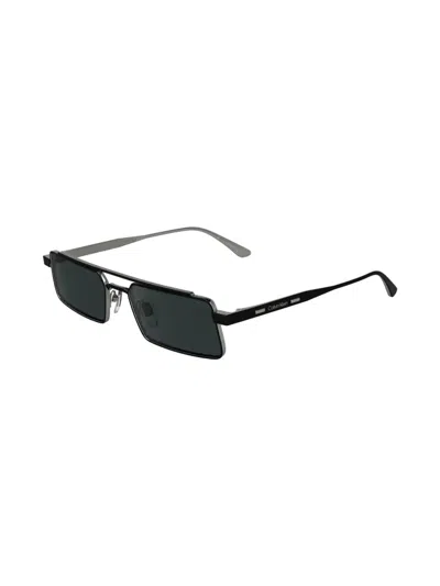 Calvin Klein Rectangle-frame Sunglasses In Black