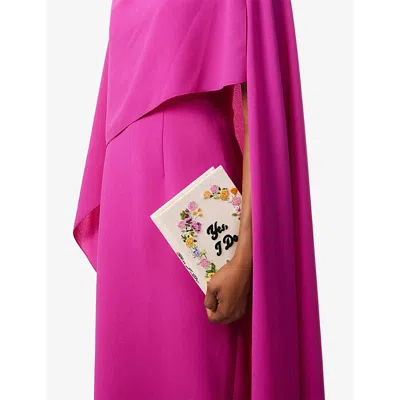 Olympia Le-tan Womens Angel Yes, I Do! Embroidered Book Cotton-blend Clutch Bag