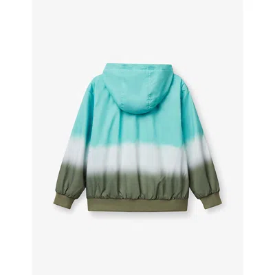 Benetton Multicolor Gradient-pattern Hooded Shell Jacket 6