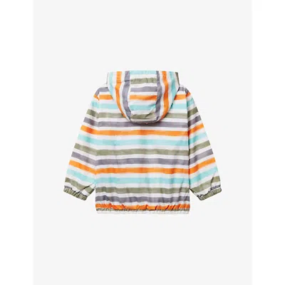 Benetton Multicolor Striped Hooded Shell Jacket 1-6