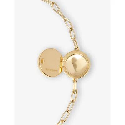 Astley Clarke Womens Polaris 18ct Yellow Gold Vermeil And Malachite Locket Bracelet