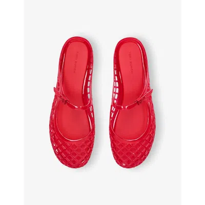 Tory Burch Mellow Mary Jane Jelly Mule In Red