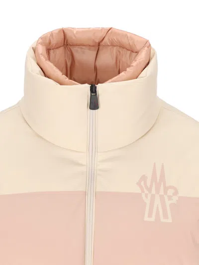 Moncler Pink And Ivory Stennes Down Jacket