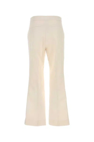Gucci Ivory Silk Blend Pants For Women