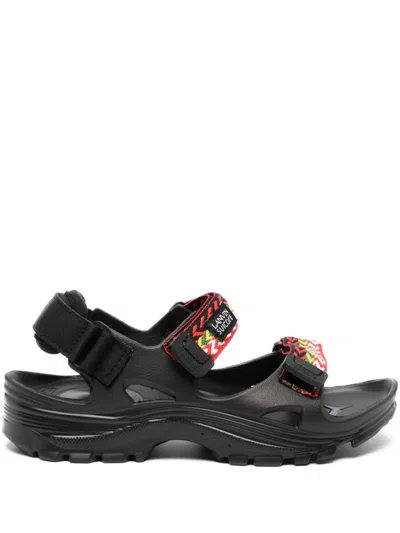 Lanvin Black Suicoke Edition Curb Laces Sandals