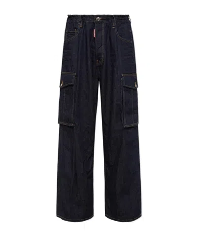 Dsquared2 Straight-leg Cargo Jeans In Blue