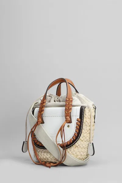 Cuba Lab Habanera Mini Tote In Beige Raffia In White