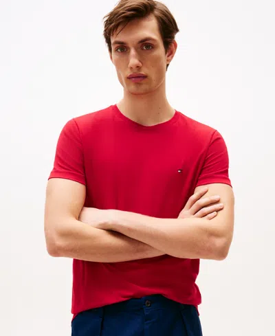 Tommy Hilfiger Men's Stretch Cotton Slim-fit T-shirt In Red