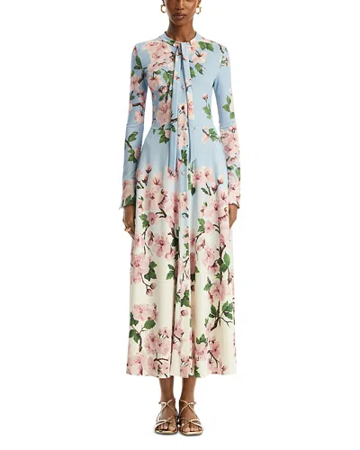 Oscar De La Renta Ombr Cherry Blossom Jersey Dress