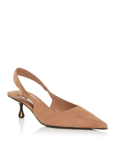 Jimmy Choo Amel 50 Suede Slingback Pumps In Brown