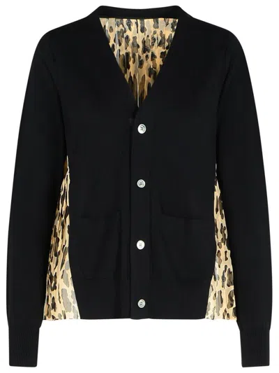 Sacai Black Cotton Blend Cardigan