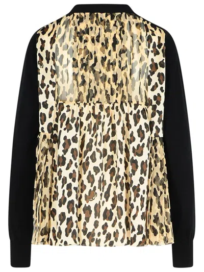 Sacai Black Cotton Blend Cardigan