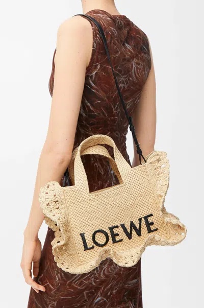 Loewe Small Font Tote Bag In Neutral