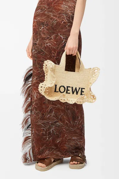 Loewe Small Font Tote Bag In Neutral