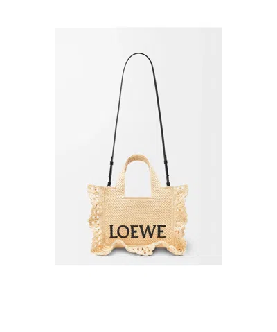 Loewe Small Font Tote Bag In Neutral