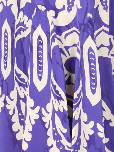 Etro Asymmetric Printed Satin Maxi Skirt