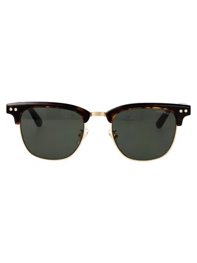 Montblanc Squared Sunglasses Mb0382 S 003 In Black