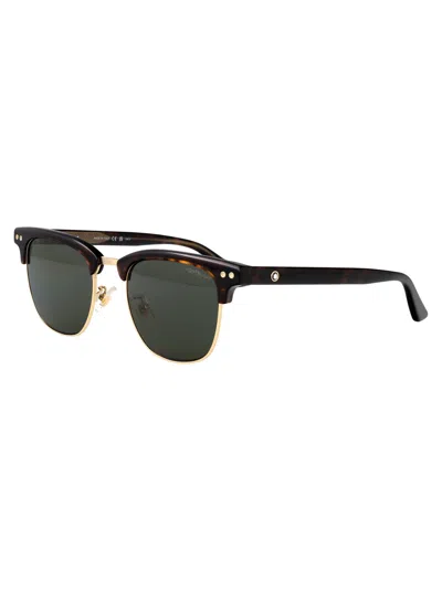 Montblanc Squared Sunglasses Mb0382 S 003 In Black