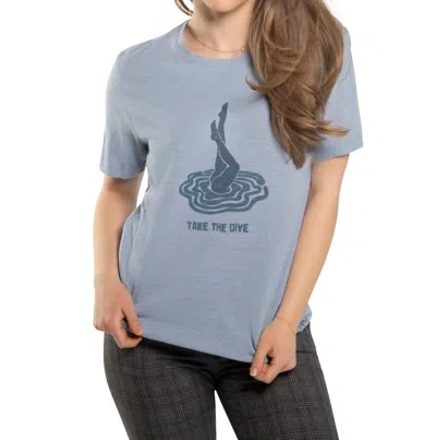 On This Day Take The Dive Graphic Short Sleeve Knit Tee In Powder Blue