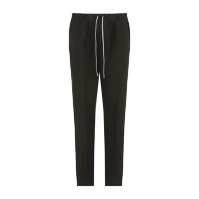 Rick Owens Forest Green Cotton Drawstring Long Pants