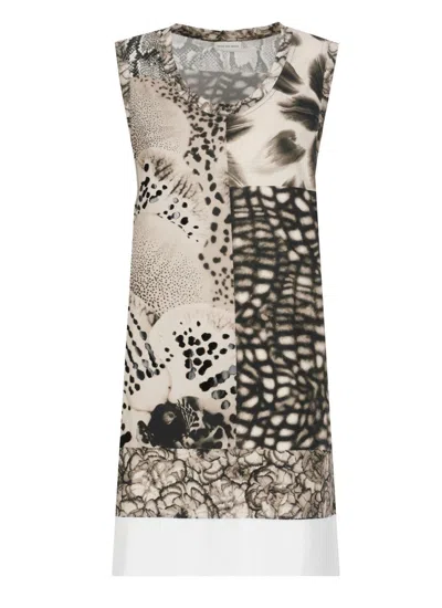 Dries Van Noten Henetta Mixed Print Cotton Tank