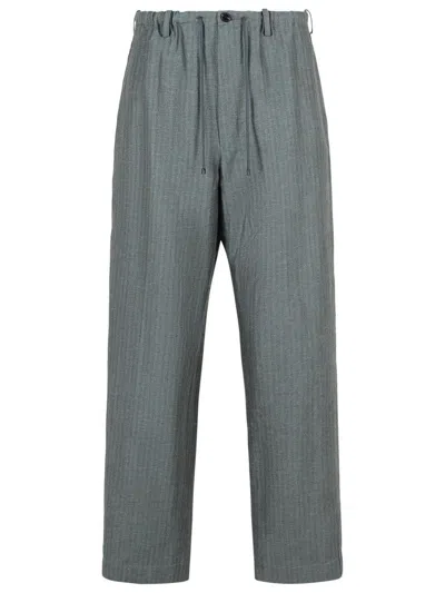 Dries Van Noten 'penny' Linen Blend Trousers In Gray
