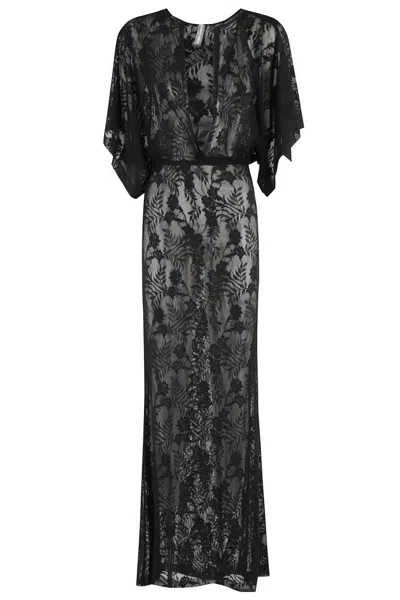 Norma Kamali Obie Cutout Floral-print Georgette Gown