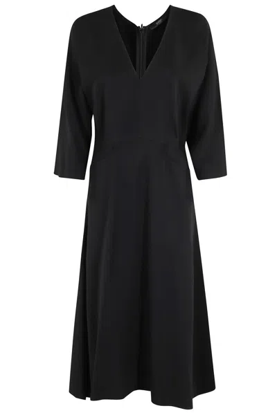 Seventy Flared Midi Dress With V-neckline And Kimono Sleeves