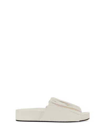Jil Sander Gathered Calfskin Sandals With Design