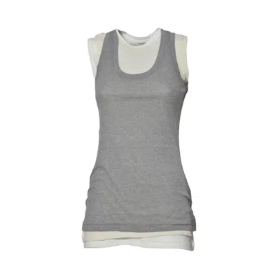 Jil Sander Fitted Sleeveless Top With Contrasting Hem Layer