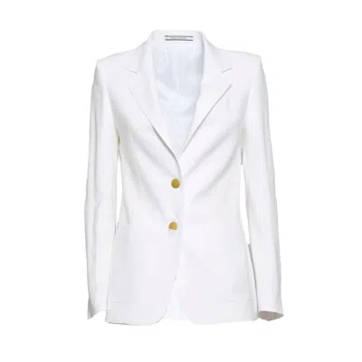Tagliatore J-parigi Single Breasted Jacket In White Viscose Blend