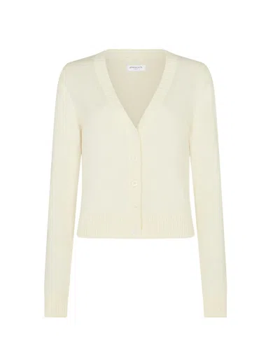 Serena Bute V-neck Semi Cropped Cardigan - White