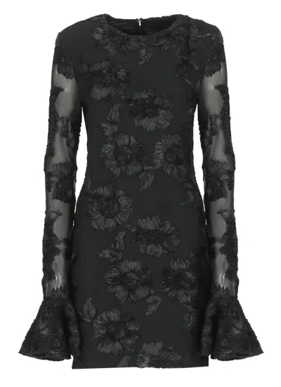 ROTATE BIRGER CHRISTENSEN FLOWER MESH MINI DRESS 