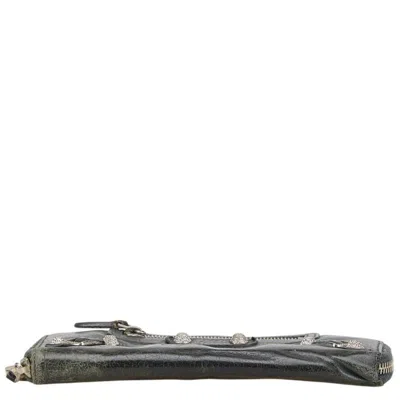 Pre-owned Balenciaga Black Leather Long Wallet (bi-fold) ()