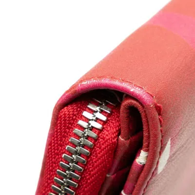 Pre-owned Balenciaga Red Color Leather Wallet (bi-fold) ()