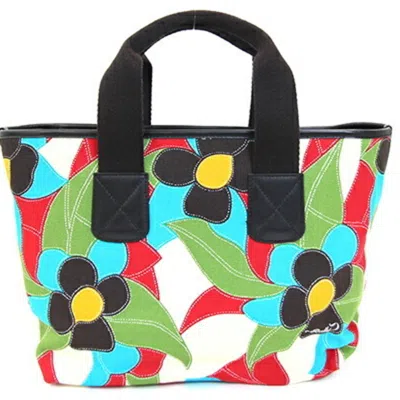 Pre-owned Bally Dark Brown Multi-color Canvas Leather Handbag Tote Bag ()