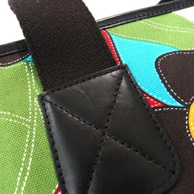 Pre-owned Bally Dark Brown Multi-color Canvas Leather Handbag Tote Bag ()