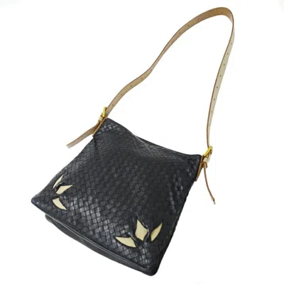 Pre-owned Bottega Veneta Intrecciato Navy Intrecciato Leather Messenger Bag Shoulder Bag ()