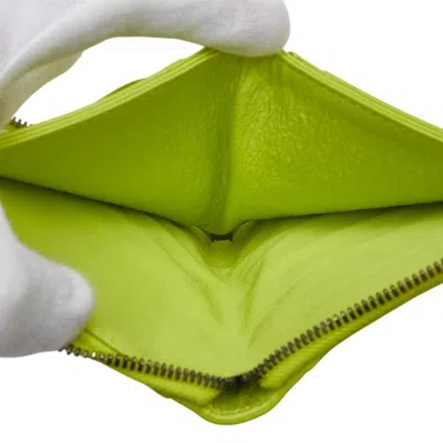 Pre-owned Bottega Veneta Light Green Leather Wallet (bi-fold) ()