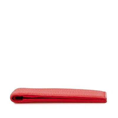 Pre-owned Bottega Veneta Red Color Leather Wallet (bi-fold) ()